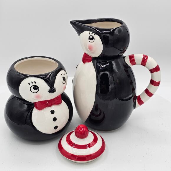Johanna Parker Penguin Christmas Set Kawaii Coquette Grannycore Maximalist Decor - Picture 3 of 10